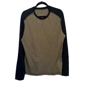 Lululemon Men's L? Surge Warm Crew Long Sleeve Shirt Herringbone Rulu Run Green
